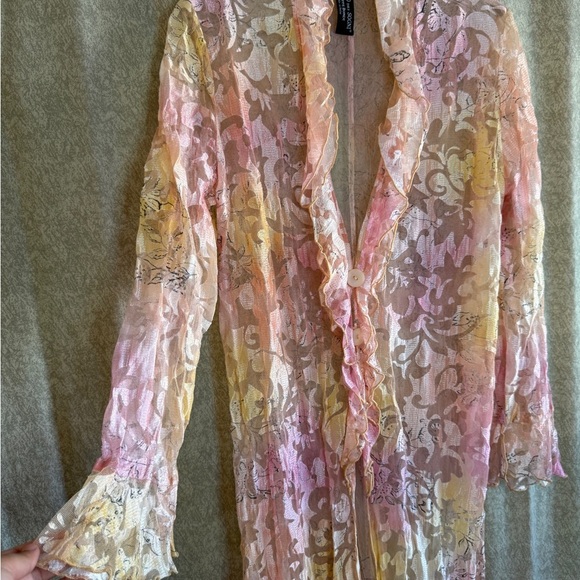 Teatro Dei Sogni by Beppe Bondi Gold and Cream Textured Robe size 14 - Picture 8 of 15